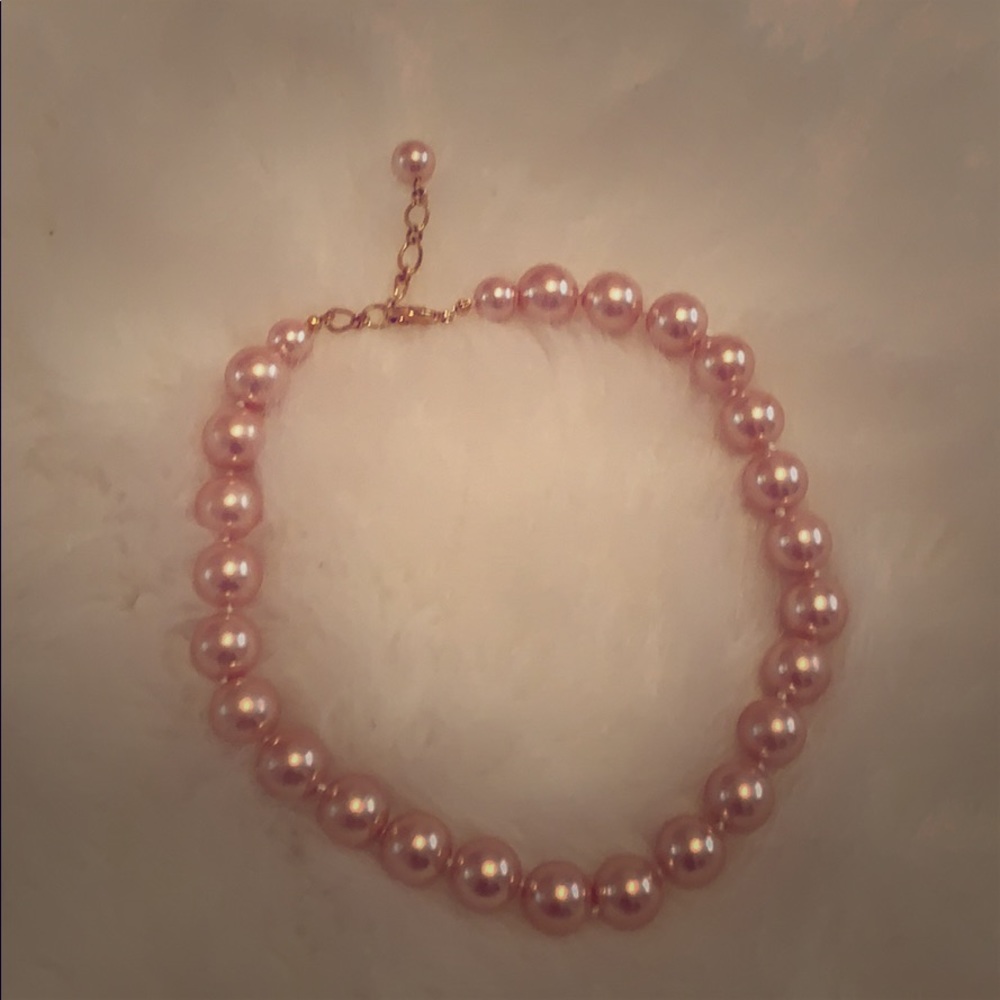 Blush pink pearls with matching earrings